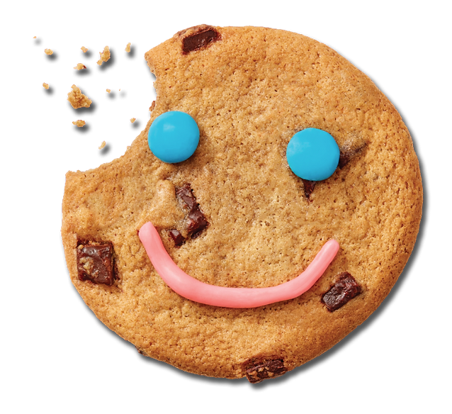 smile cookie with bite taken out of it